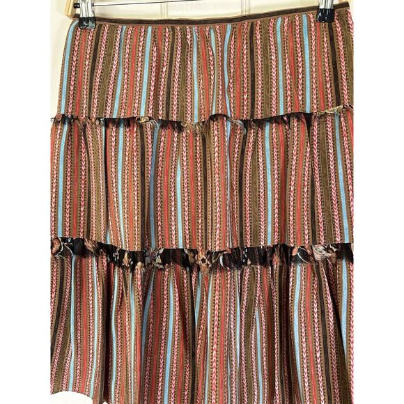 Worth Boho Silk Short Tiered Skirt Womens Size 4 Multicolored Festival Hippie - Picture 2 of 6